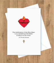Load image into Gallery viewer, Holy Mass – Celebration of the Holy Mass, Heart. St. Thomas Aquinas Card