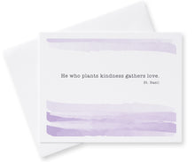 Load image into Gallery viewer, He who plants kindness gathers love. St. Basil Notecards
