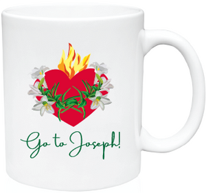 Go to Joseph! Sacred Heart with Flowers Mug