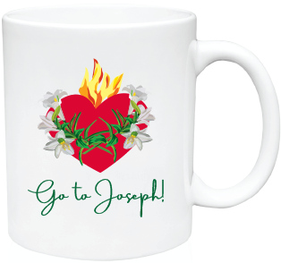 Go to Joseph! Sacred Heart with Flowers Mug
