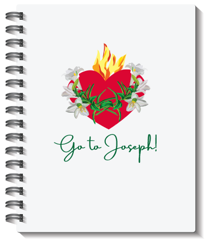 Go to Joseph! Sacred Heart and Flowers Notebook