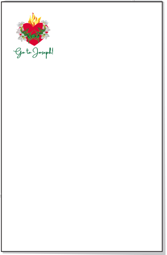Go to Joseph! Sacred Heart and Flowers Notepad