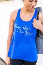 Load image into Gallery viewer, Pray, Hope and Don&#39;t Worry. St. Padre Pio Tank
