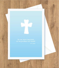 Load image into Gallery viewer, Baptism – As We Were Baptized, Blue. St. Basil Card
