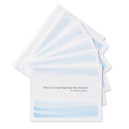 For It Is In Giving That We Receive. St. Francis Assisi Notecards
