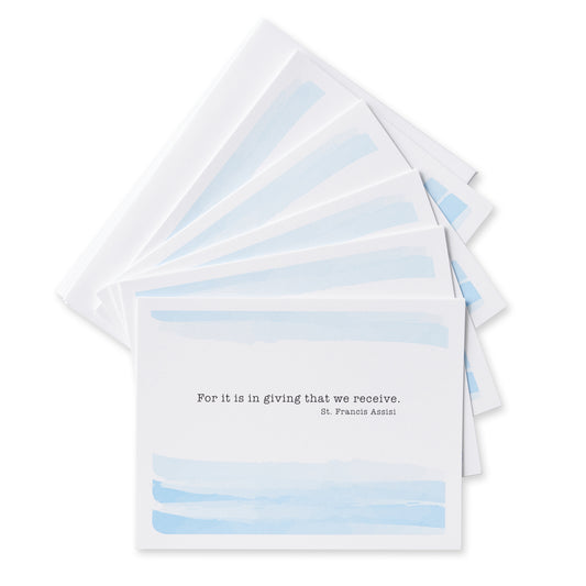 For It Is In Giving That We Receive. St. Francis Assisi Notecards