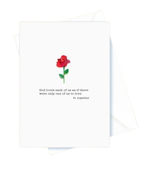 Encouragement – God Loves Each of Us. St. Augustine Card