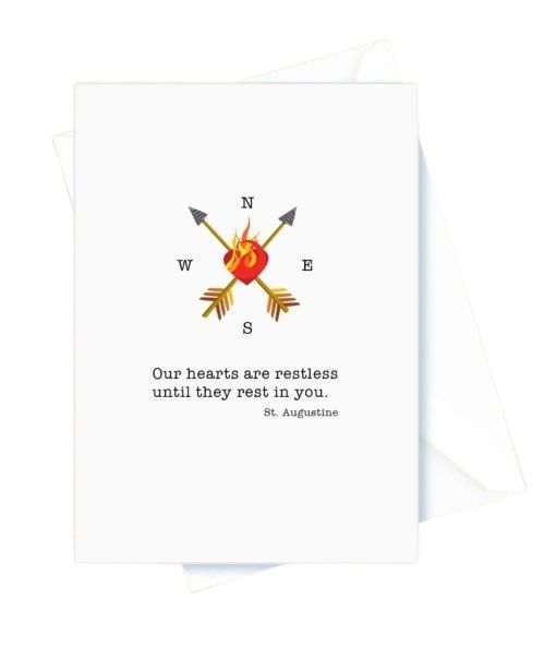 Encouragement – Our Hearts Are Restless. St. Augustine Card