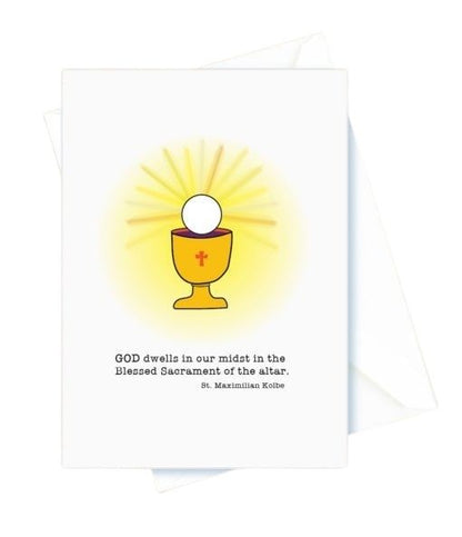 First Communion – God Dwells in Our Midst. St. Maximilian Kolbe Card