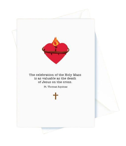 Holy Mass – Celebration of the Holy Mass, Heart. St. Thomas Aquinas Card