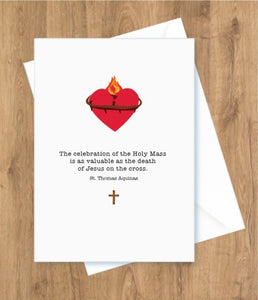 Holy Mass – Celebration of the Holy Mass, Heart. St. Thomas Aquinas Card