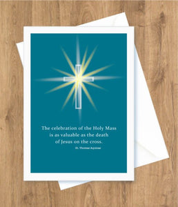 Holy Mass – Celebration of the Holy Mass, Cross. St. Thomas Aquinas Card
