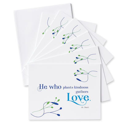 He Who Plants Kindness Gathers Love. St. Basil Notecards