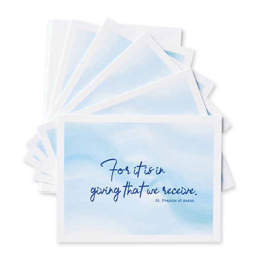 For It Is In Giving That We Receive. St. Francis Assisi Notecards