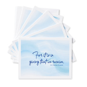 For It Is In Giving That We Receive. St. Francis Assisi Notecards