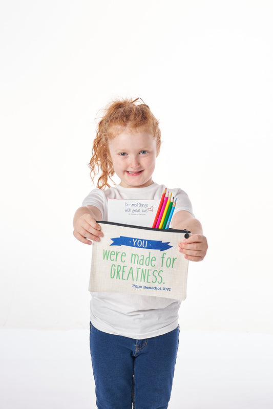 You Were Made for Greatness Pencil Pouch – Pope Benedict XVI