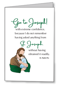 Go to Joseph, St. Padre Pio Encouragement Card