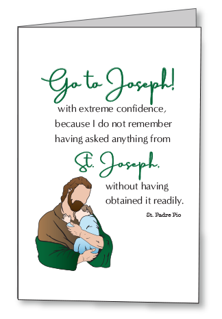 Go to Joseph, St. Padre Pio Encouragement Card