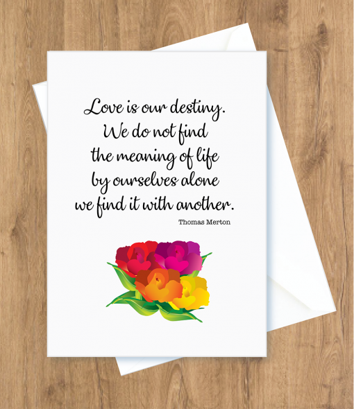 Wedding – Love Is Our Destiny. Thomas Merton Card